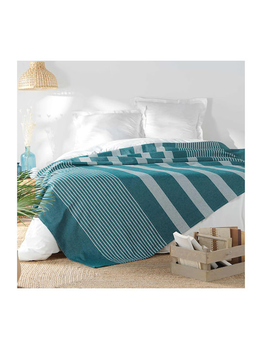 L-c Adele Pique Blanket Semi-Double 180x220cm Blue