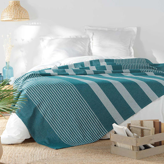L-c Adele Pique Blanket Semi-Double 180x220cm Blue