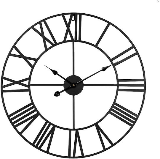 Teesa Wanduhr Metallisch Schwarz Ø60cm Teesa Wanduhr Metallisch Schwarz Ø60cm