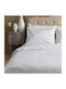 White Fabric Husă de Pilotă Bumbac Single 170x250 Stripy Satin White