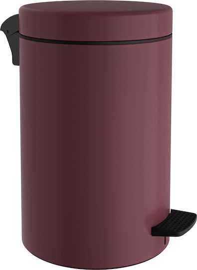 Pam & Co Inox Badezimmer Mülleimer 12Es Burgundy