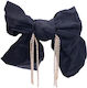 Satin-Schleife Strass & Metall-Clip Schwarz