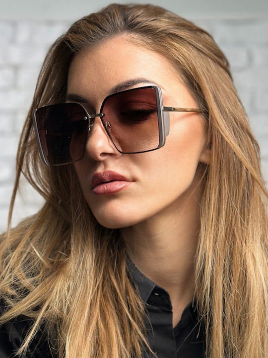 SeeVision Women's Sunglasses with Gold Metal Frame 50033-POURO