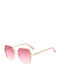 Skechers Women's Sunglasses with Gold Metal Frame and Pink Gradient Lens