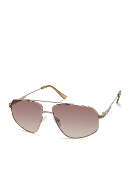 Skechers Men's Sunglasses with Gold Metal Frame and Brown Gradient Lens SE6205 5808P