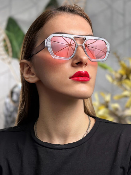 SeeVision Unisex Sonnenbrille mit Gray Kunststoff Gestell und Rosa Linse 50146-PINK/GREY