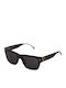 Unisex Sunglasses with Black Plastic Frame and Black Lens