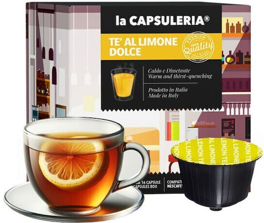 La Capsuleria Kapseln Tee Süßer Zitronentee Kompatibel mit Maschine Dolce Gusto 16Mützen