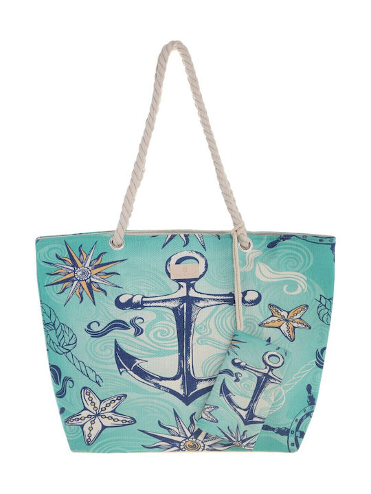 Bag to Bag Fabric Beach Bag with Wallet Green