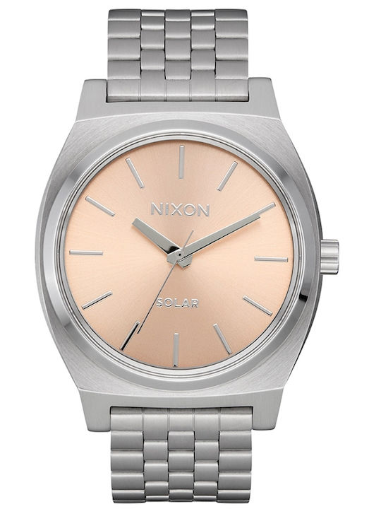 Nixon Time Teller Herrenuhr Solar mit Silber Me...