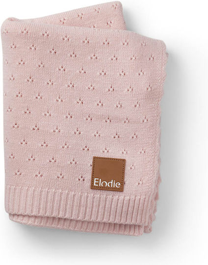 Knitted Cuddle Blanket 75x100 Elodie Pointelle Acrylic Misty Pink 30326205209na 75x100