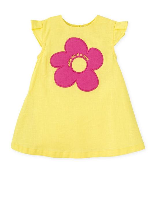 Kinderkleid Kurzärmelig Leinen Gelb