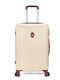 Benzi Mittlerer Hartgepäckkoffer Beige mit 4 Rädern Höhe 66cm
