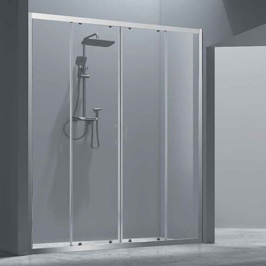 Aquarelle Clever 80 Plus Duschwand für Dusche mit Schieben Tür 170x195cm Klarglas