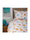 White Fabric Σετ Σεντόνια Μονά Βαμβακερά Jungle Άσπρο 165x270cm