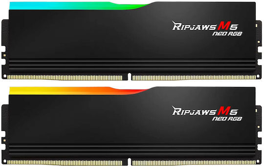 G.Skill Ripjaws M5 Neo RGB DDR5 64GB RAM με 2x32GB Modules και Ταχύτητα 6000 για Desktop