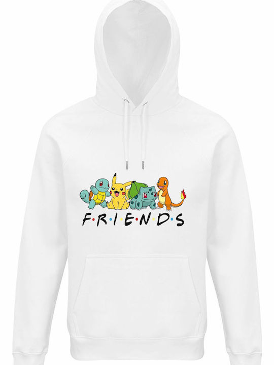 Unisex Hoodie Bio "Pokemon Freunde" Weiß