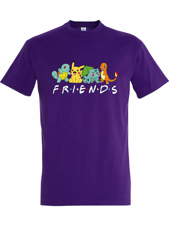 T-shirt Unisex " Pokemon Friends " Dark Purple