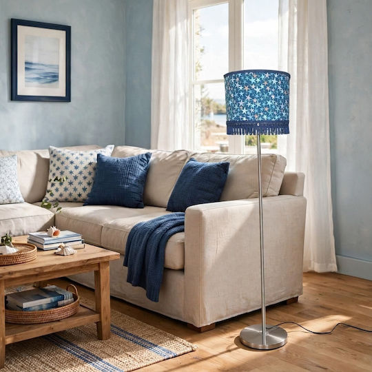Oxygen Light Blue Floor Lamp H170cm. with Socket for Bulb E27 Blue