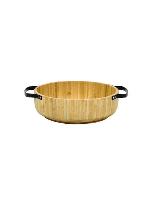 General Trade Servierschüssel Rund Hölzernes Schwarz mit Durchmesser 25.5cm