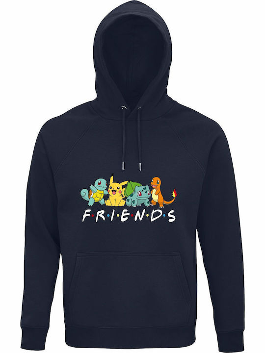 Παιδικό Φούτερ με Κουκούλα και Τσέπες French Navy Pokemon Friends