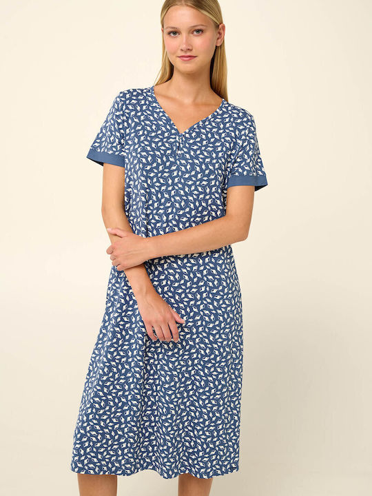 Vamp Sommer Damen Nachthemd Blue Raf