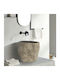 Fossil Bucket Riverstone Aufgesetztes Waschbecken Porzellan 40x40cm Grey checkmate