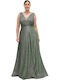 Sommer Maxi Abendkleid Wickel Bay Leaf Mint