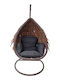 Varur Hängende Garten & Veranda Schaukel mit Kissen Sessel Rattan Braun L120xB105xH195cm