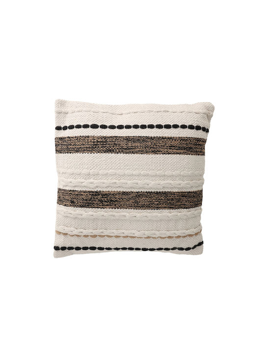 Sofa Cushion White Black Brown 50x50cm