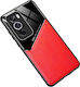 Magnetic Back Cover Tempered Glass / Synthetic Leather / Silicone Red (Oppo Reno12 Pro)