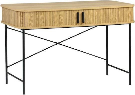 Scandi Wooden Console Table Wood & Metal Natural Shade L120xW60xH76.5cm