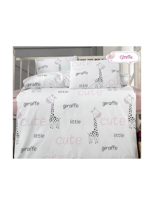 Beauty Home Art 5609 Baby Sheets Set Crib Cotton Fitted White 100x150cm