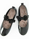Kids Patent Leather Ballerinas with Hoop & Loop Closure Black