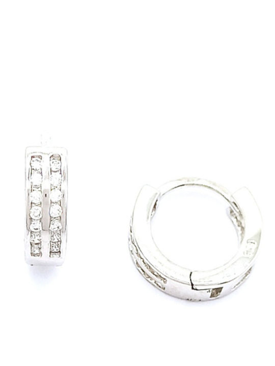 PS Silver Earrings Hoops made of Silver with Stones