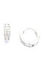 PS Silver Earrings Hoops made of Silver with Stones