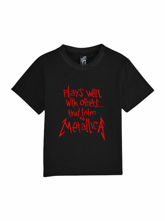 Παιδικό T-shirt Black Metallica Baby, Plays Wel...