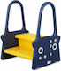Children's Step Stool Handles Linomag Two Steps Non-slip Surface Toilet Bathroom Kitchen 61x40x46cm Dark Blue Yellow