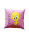 Διακοσμητικό Μαξιλάρι 40x40 Γέμιση Beauty Home Art 6190 Tweety Ροζ 70% Βαμβάκι-30% Πολυέστερ