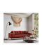 Sinor Three-Seater Couch Bed Tile Red 225x92x75cm