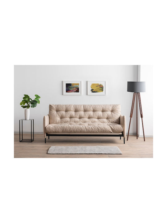 Renge Τριθέσιος Καναπές Κρεβάτι Cream 200x82x92εκ.