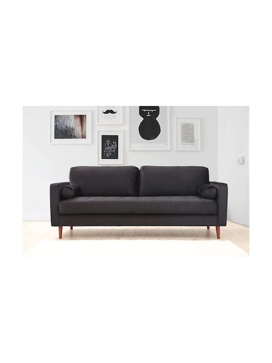 Rome Cu trei locuri Canapea Black 215x70x90cm.
