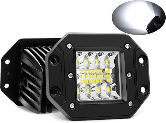 Led Αδιάβροχο Χωνευτό Προβολάκι 12v – 24v 2 Λειτουργίες 12cm 36w 2880lm 12 Smd Ip68 6000k