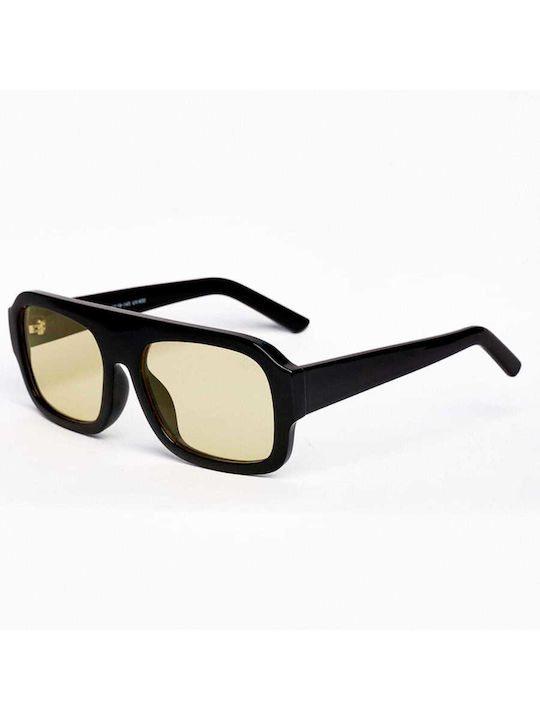 AV Sunglasses Mila Unisex Sunglasses with Black Plastic Frame and Yellow Lens