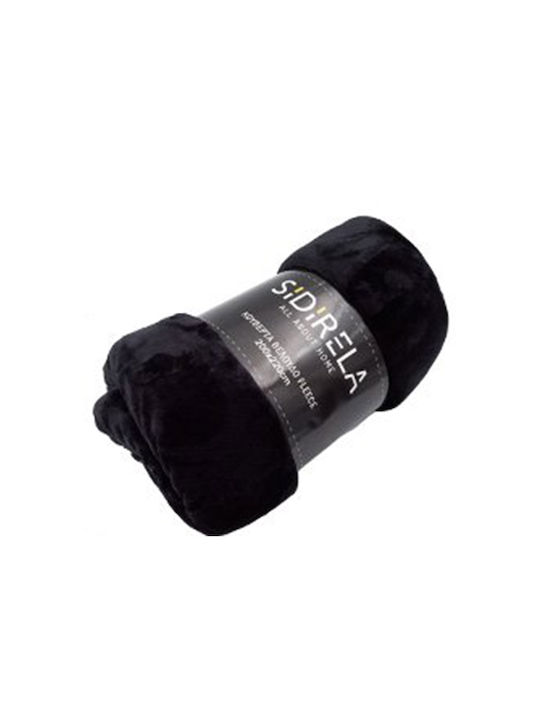 Sidirela Κουβέρτα Fleece Μονή 150x220εκ. Μαύρη