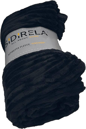 Sidirela Cocoon Pătură Polar Fleece Dublă 200x220cm Neagră