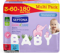 Calm & Care Бебешки кърпички без алкохол и парабени 3x60бр Calm & Care Бебешки кърпички без алкохол и парабени 3x60бр
