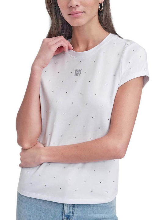 DKNY Лого Дамска Тениска Бяла
