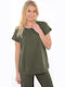Women's Blouse Short Sleeve Khaki