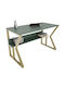 Γραφείο Wake Ξύλινο Green-gold 120x60x72.8εκ.